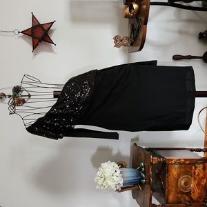 Black blingy sequin collared xlarge dress
